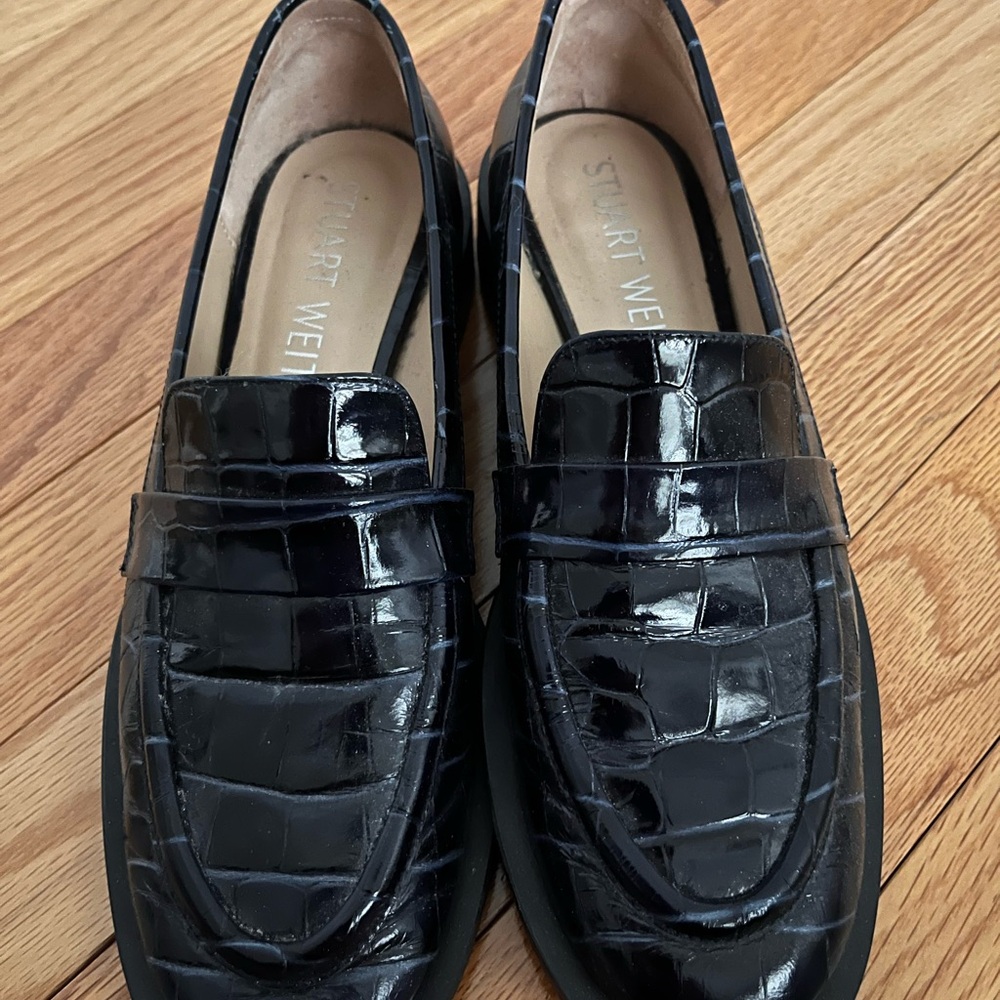 Stuart Weitzman Navy Slip-on Flats